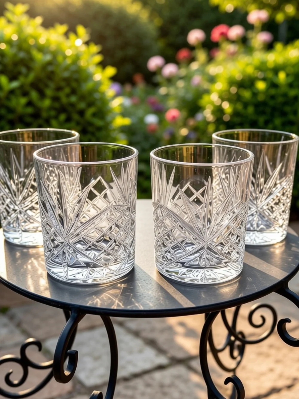 Godinger Dublin Crystal Double Old Fashioned WhiskeyGlasses - Set of 4